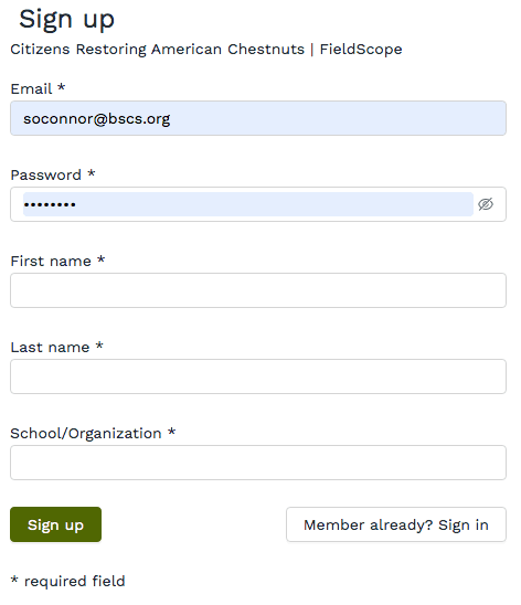 Image from Register an Account